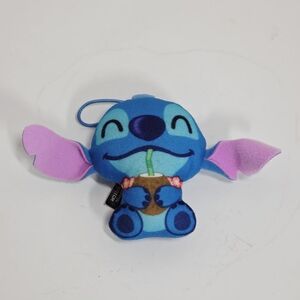 Disney McDonald Stitch Sipping Drinking Coconut Plush Toy Happy Meal Cord Rope